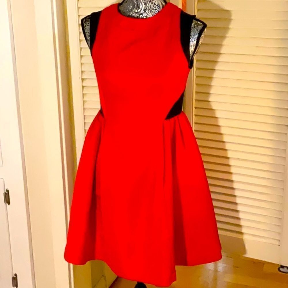 Prabal Garung Red Illusion Fit & Flare Dress Limited Edition for Target. Size 4